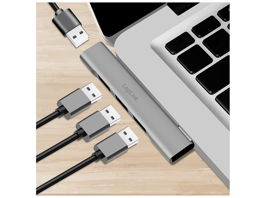 LogiLink Ultraslim USB-C 3.0 hub Hub 4 porte USB