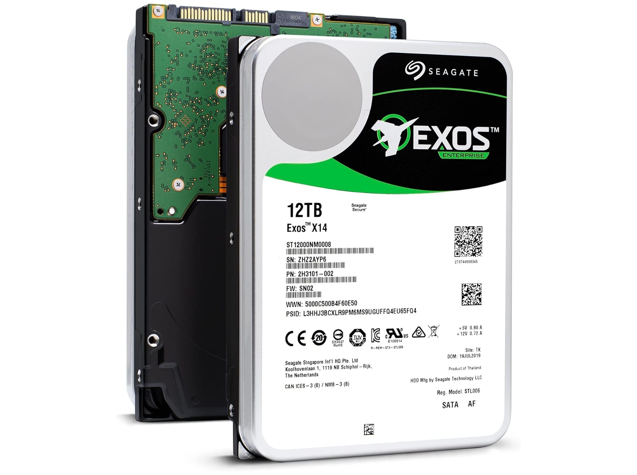 Seagate Exos X14 Harddisk ST12000NM0008-FR 12TB SATA-600 7200rpm - FACTORY REFURBISHED