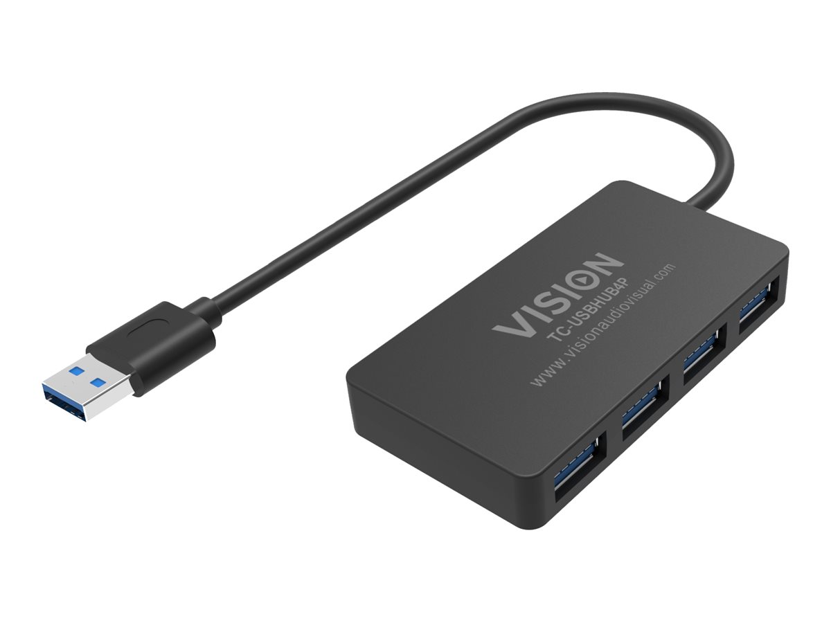 VISION USB 3.0 4-Port Hub 5Gbps Black