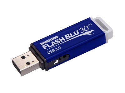 Kanguru FlashBlu30 USB 3.0 with Write Protect Switch 16GB USB 3.0 USB stick Blå