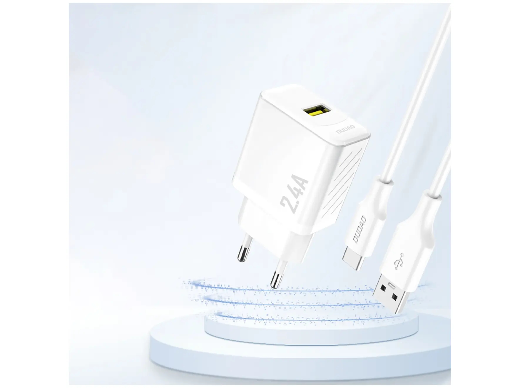 Dudao A23EU Adapter 12Watt GaN 1xUSB-A Hvid