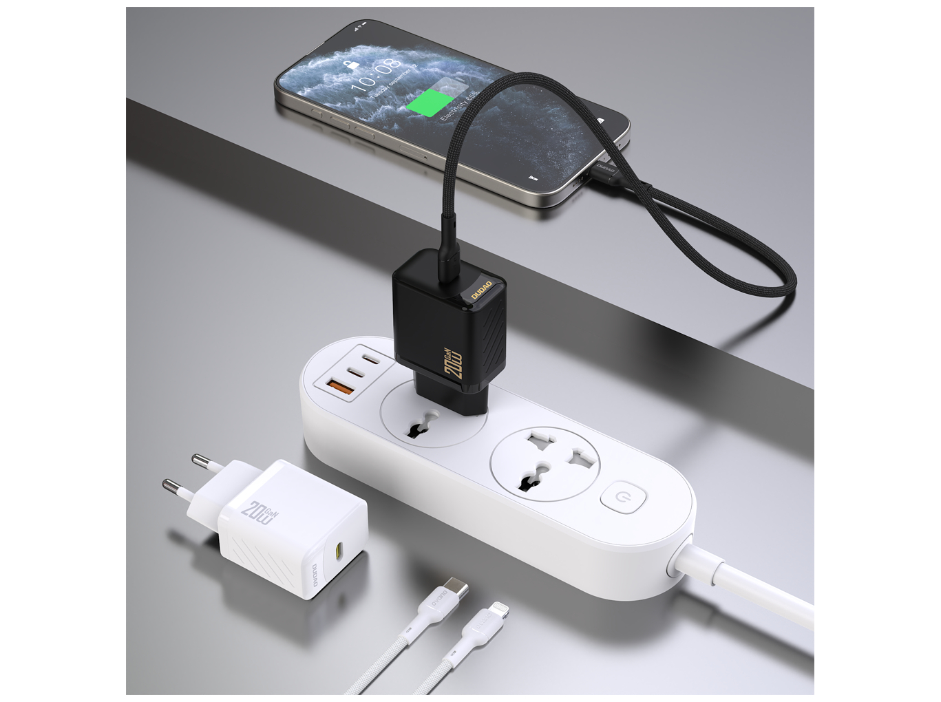 Dudao A26LEU Adapter 20Watt 1xUSB-C (1m USB-C to Lightning cable included) Sort