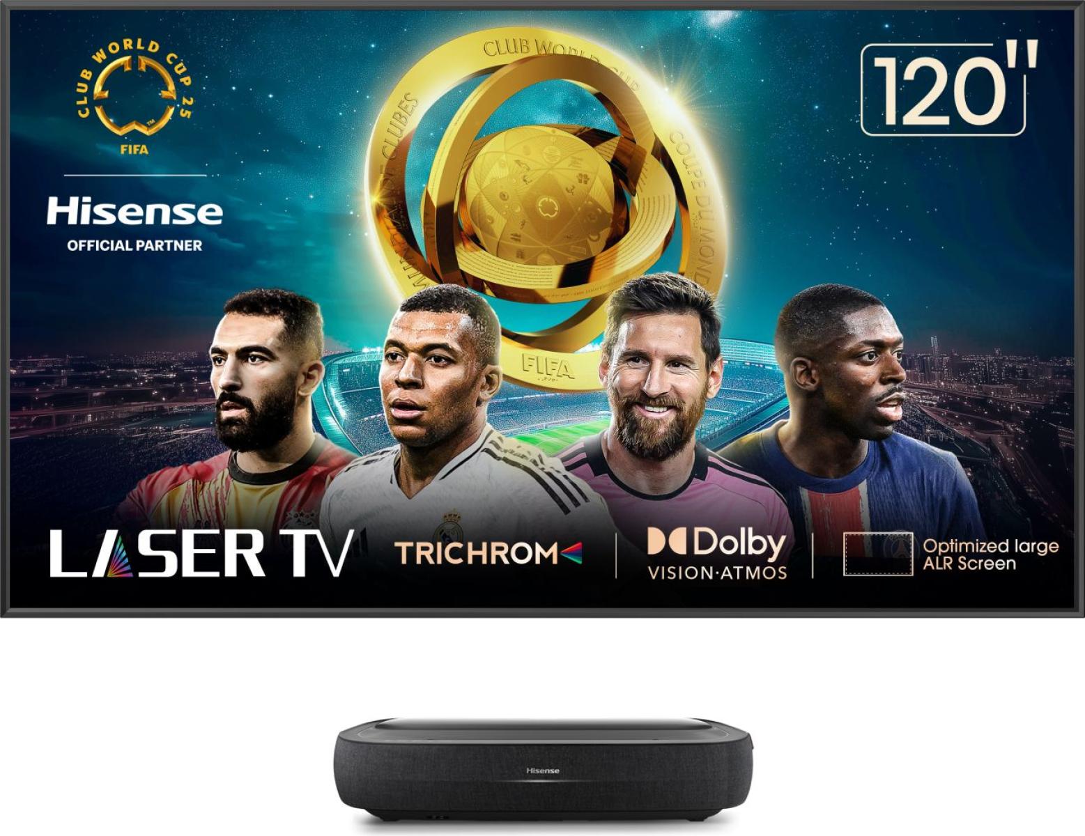 Hisense 120L9HA projektion-tv Ultrakort projektor med kort projiceringsafstand 3000 ANSI lumens DLP UHD 4K (3840x2160) Sort