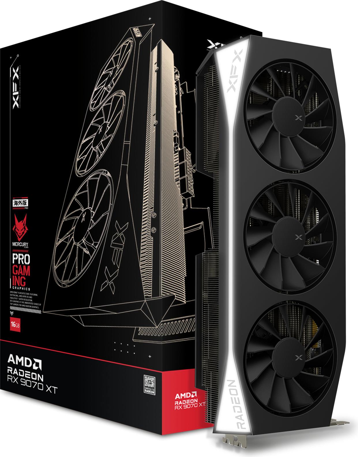[AI generated title] XFX Mercury Radeon RX 9070 XT Gaming Edition Grafikkort