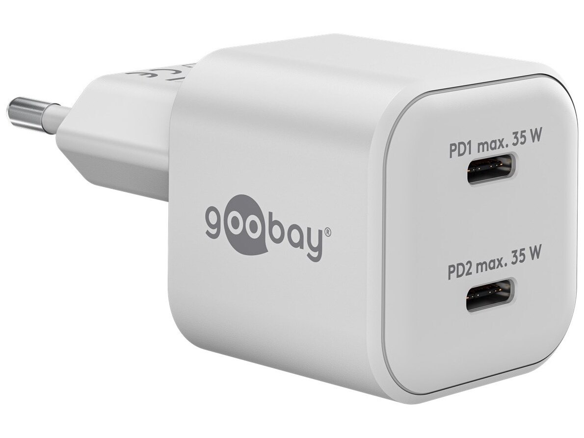 Goobay 2-ports USB GaN Oplader 35W PD Hvid