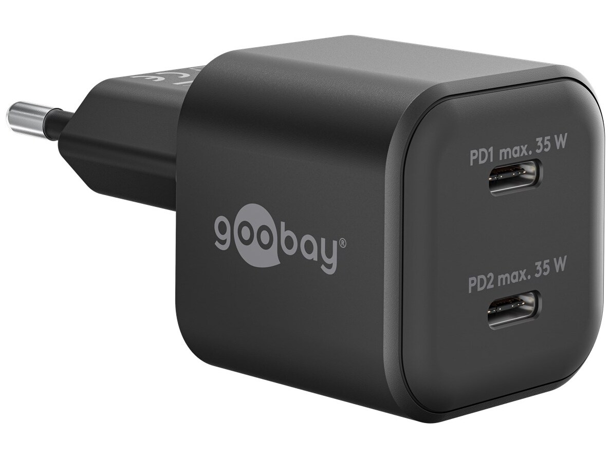 Goobay 2-ports USB GaN Oplader 35W PD Sort