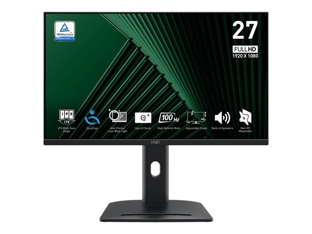 MSI PRO MP275PGDE 27 IPS 1920 x 1080 (Full HD) VGA (HD-15) VGA HDMI DisplayPort 100Hz