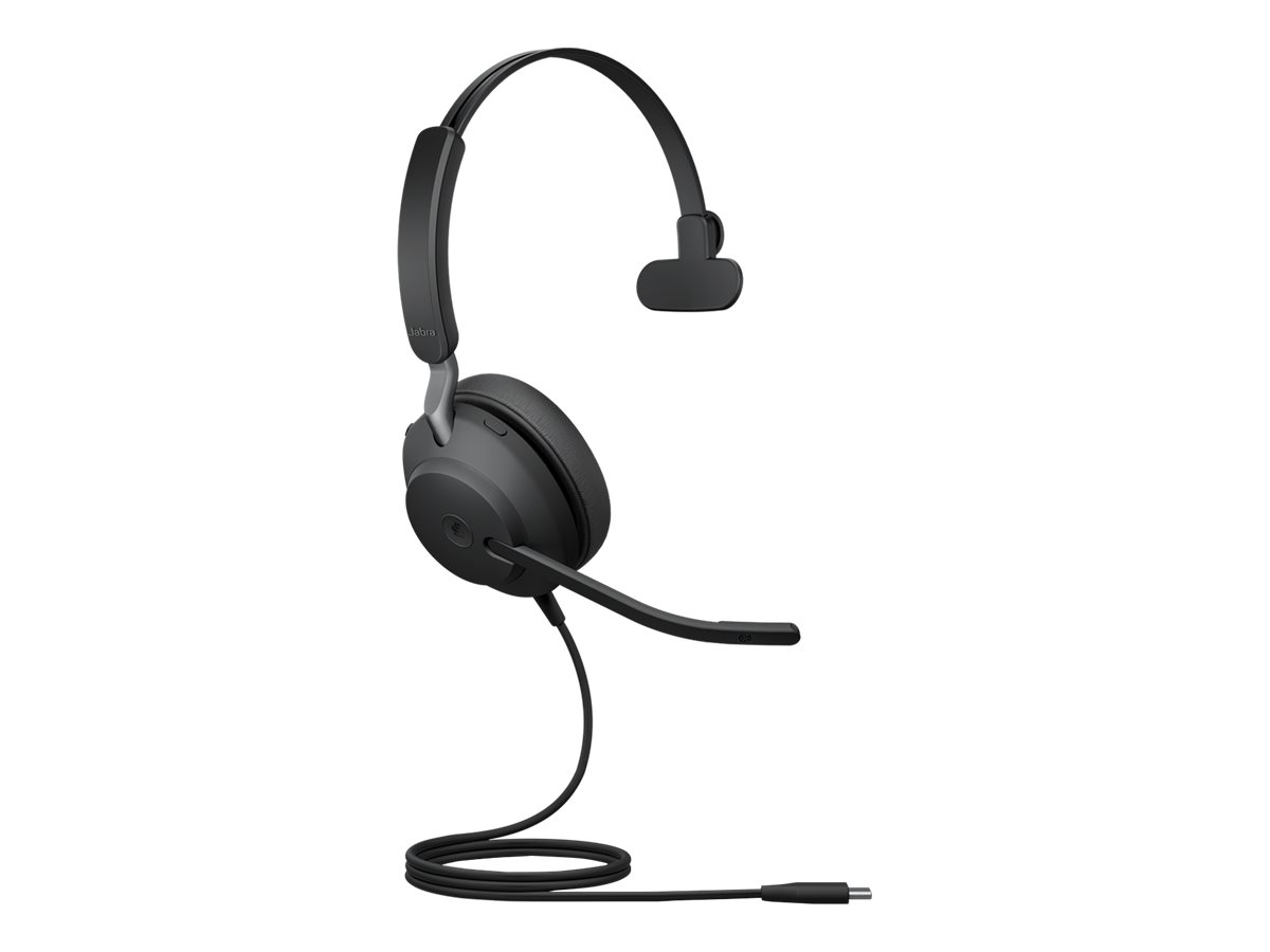 Jabra Evolve2 40 SE MS Mono Kablet Høretelefoner Sort
