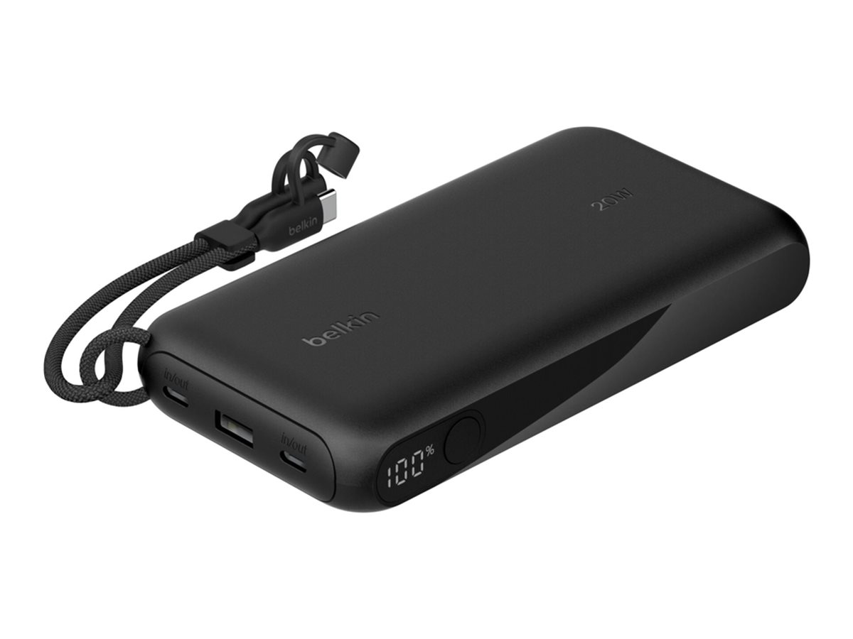 Belkin BoostCharge Powerbank 20000mAh 20Watt 1xUSB-A 2.0 2xUSB-C Sort