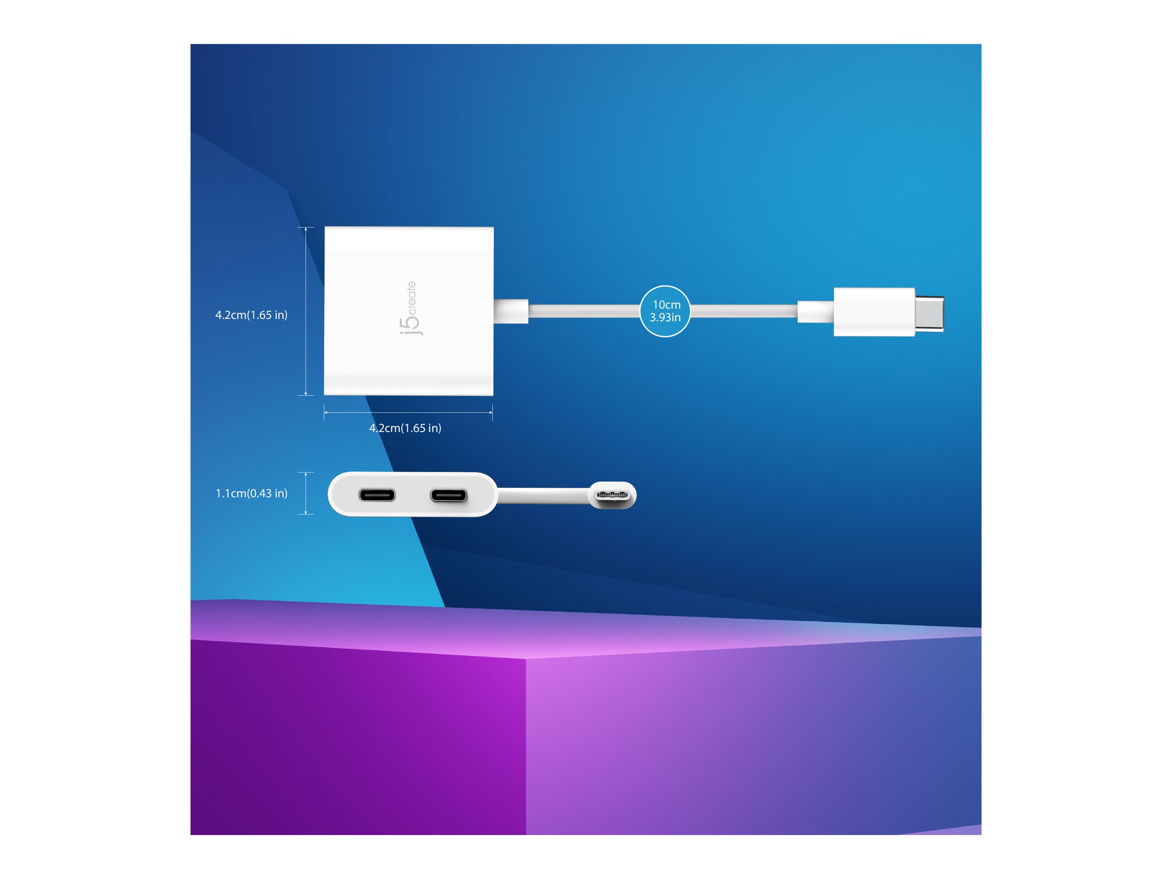 J5 Usb-C To Dual Usb-C With Video Or Power Delivery