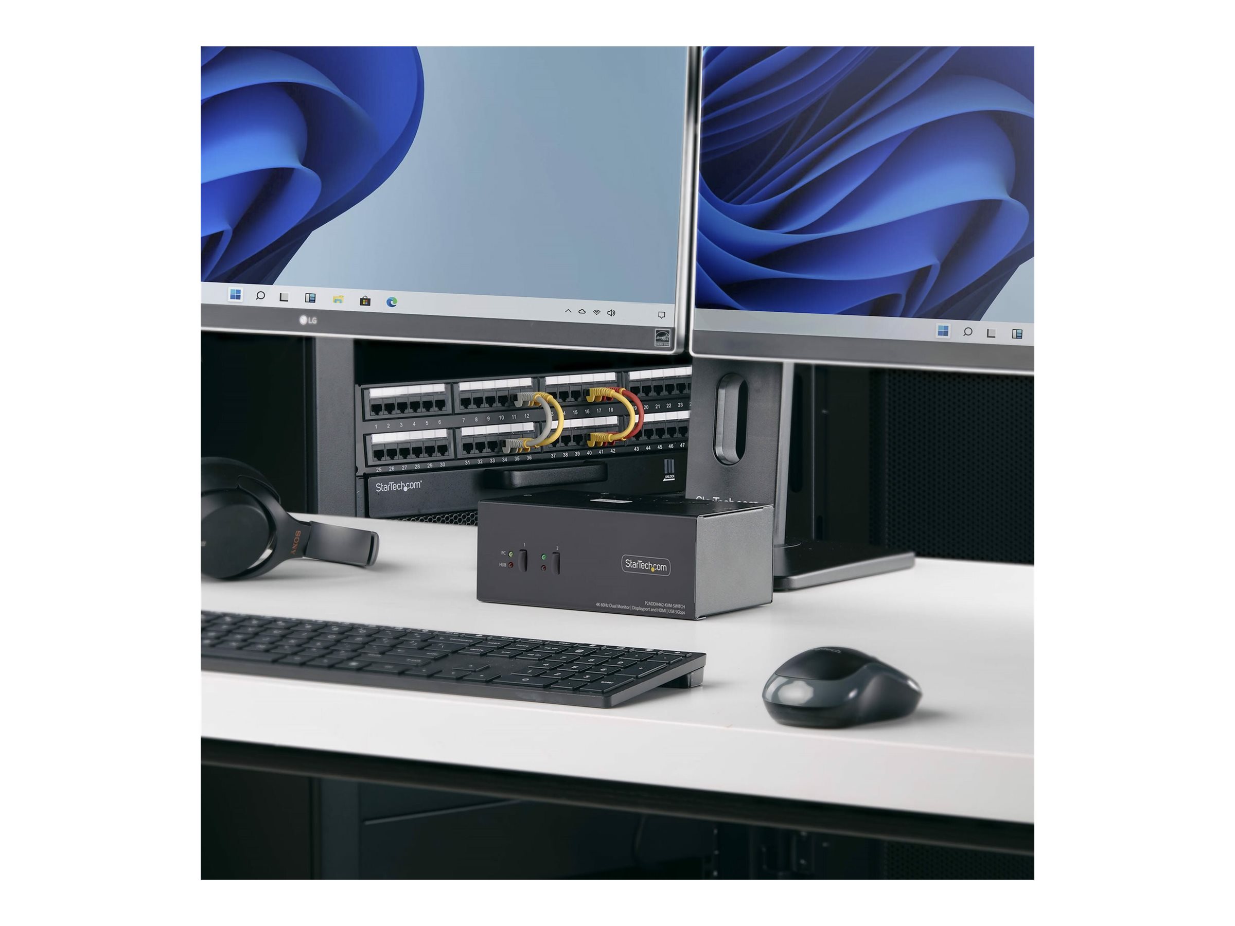 StarTech.com 2-Port Dual-Monitor DisplayPort en HDMI KVM Switch, 4K 60Hz KVM / audio / USB switch