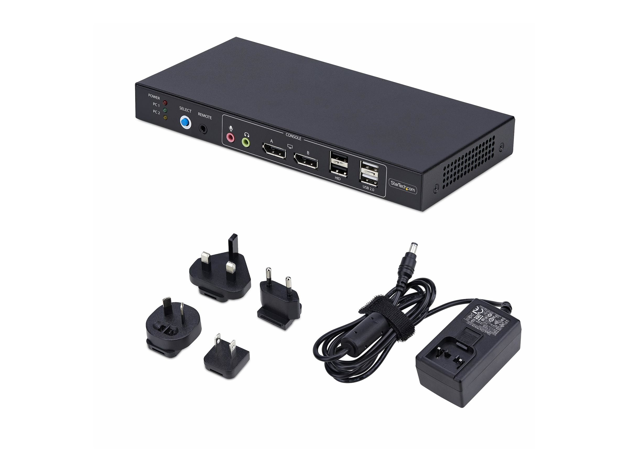 StarTech.com 2-Port Dual-Monitor DP KVM Switch w/Video Matrix, 4K 60Hz KVM / audio / USB switch