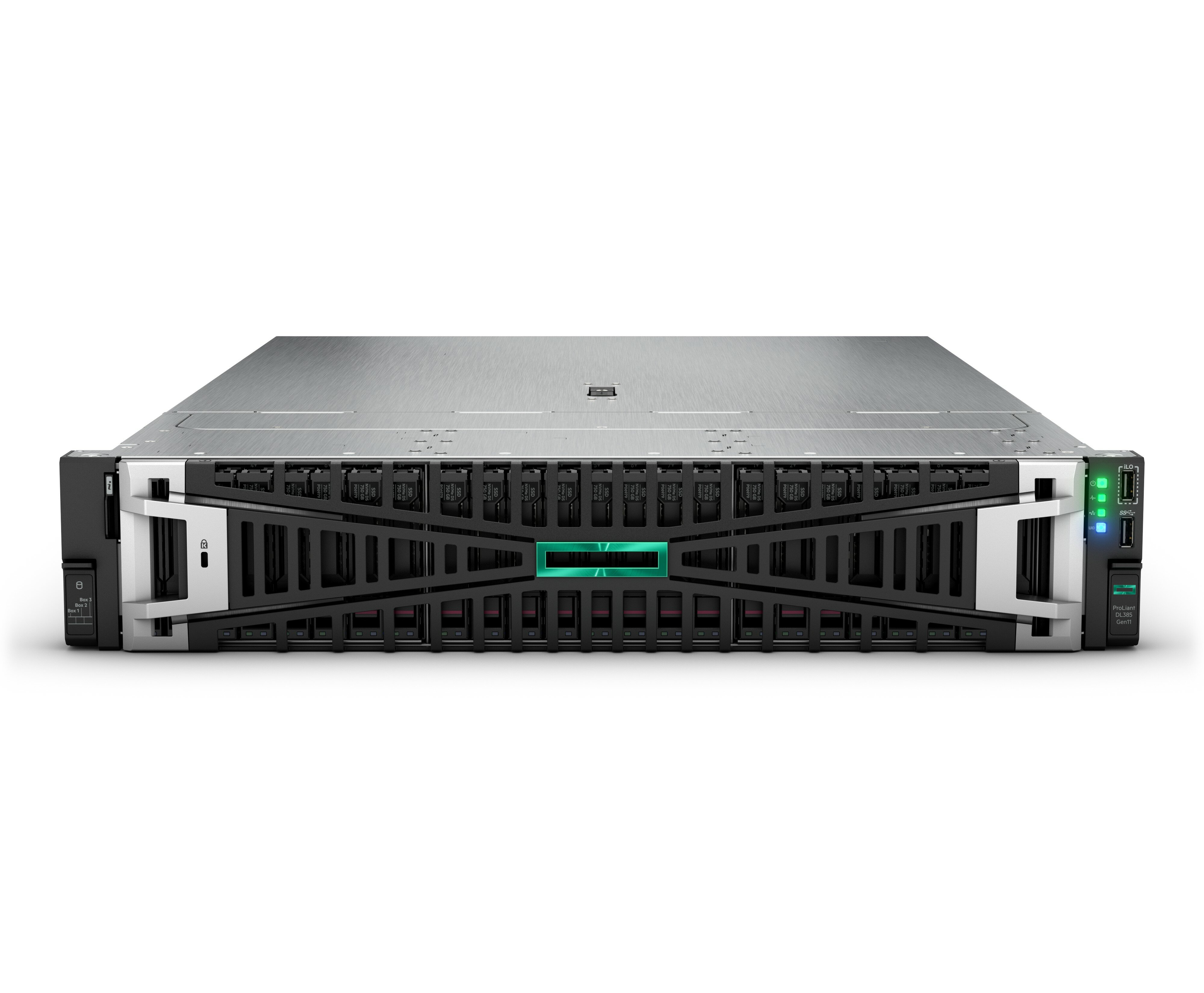 HPE ProLiant DL385 Gen11 9015 3.5GHz 8c 1P 2x32GB-R 8SFF MR408i-o 2x480GB SSD 2x1000W PS EU server 960 GB Stativ (2U) AMD EPYC 3,6 GHz 64 GB DDR5-SDRAM 1000 W