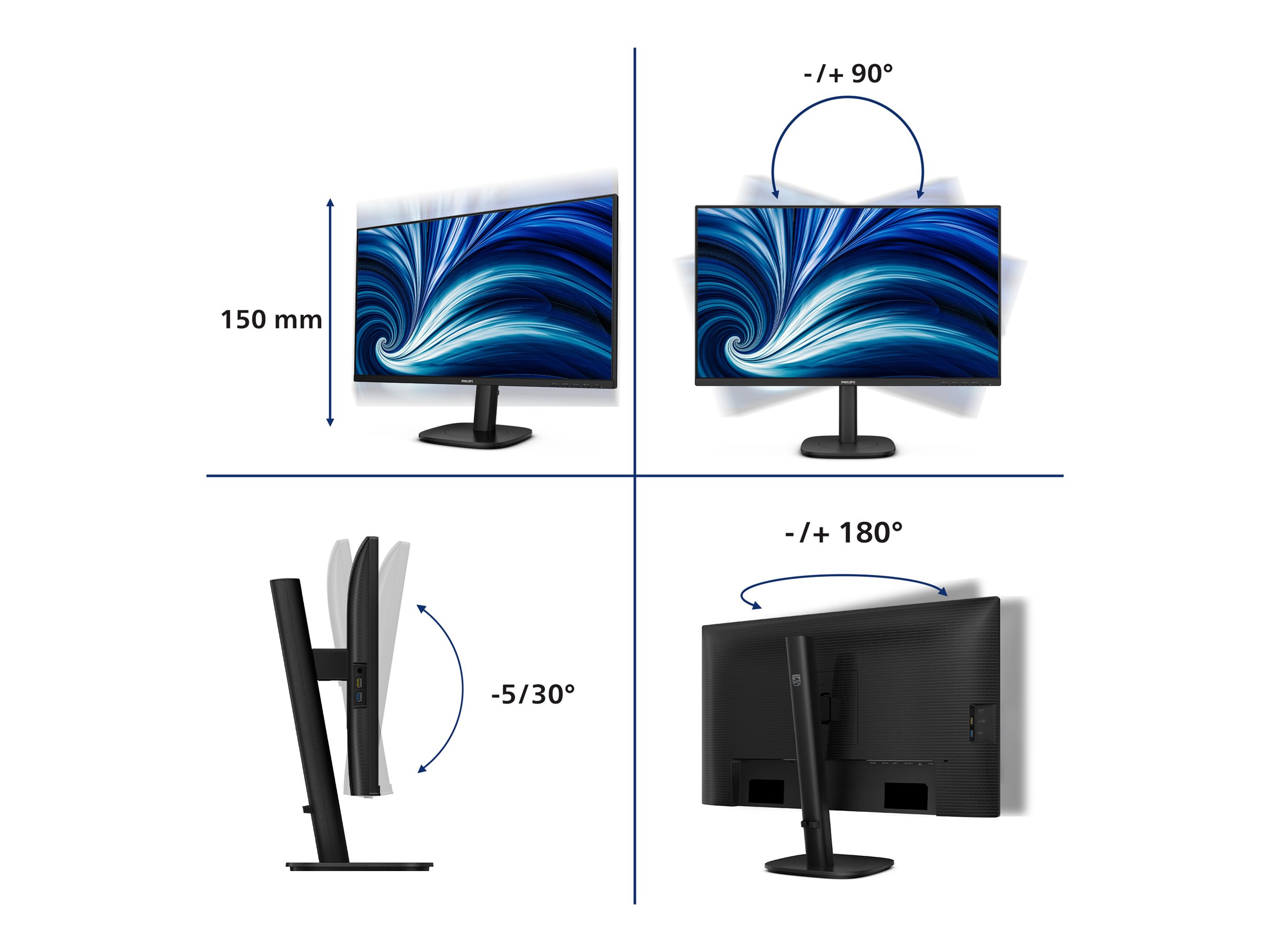 Philips 3000 series 27B2U3601/00 27 IPS 2560 x 1440 (2K) HDMI USB-C 120 Hz