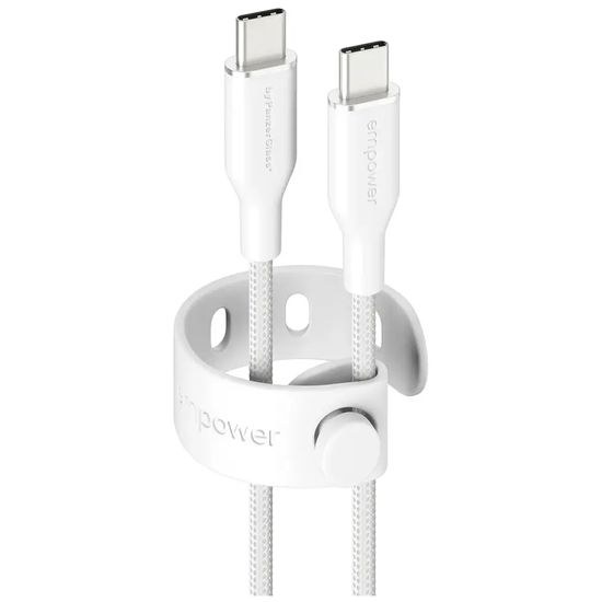 empower by PanzerGlass Racing USB-C to USB-C 1.2m hvid