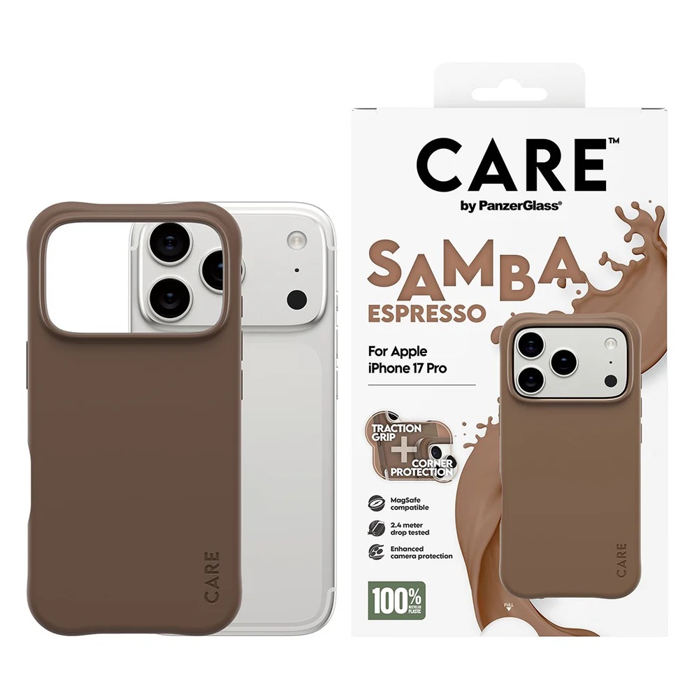 CARE by PanzerGlass Fashionable Case Samba Beskyttelsescover til iPhone 17 Pro Espresso