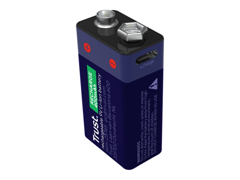 Trust 9V Batterier til generelt brug (genopladelige) 400mAh