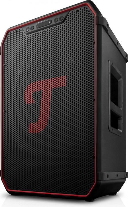 [AI generated title] Teufel Rockster Neo Trådløs Bluetooth Højttaler Sort Rød