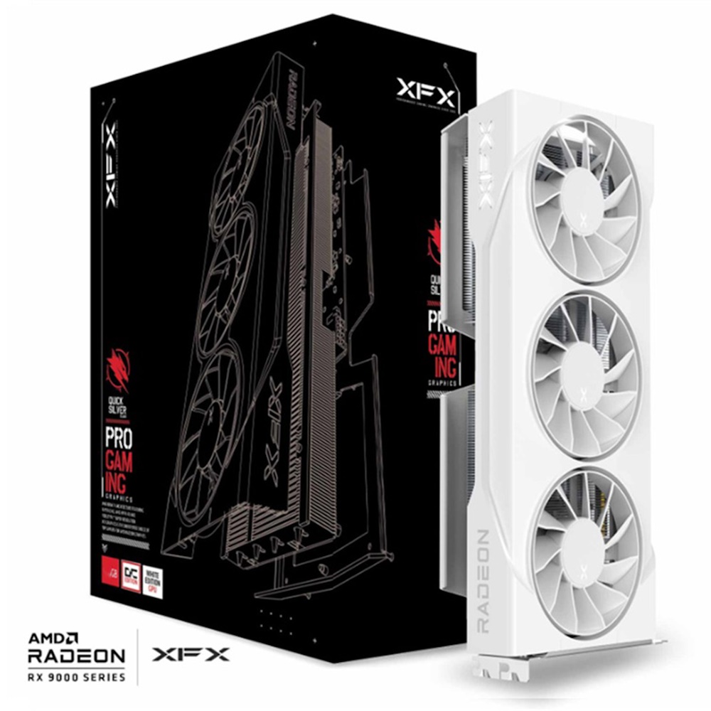 XFX Swift Radeon RX 9060 XT OC Triple Fan Gaming Edition 16GB Hvid