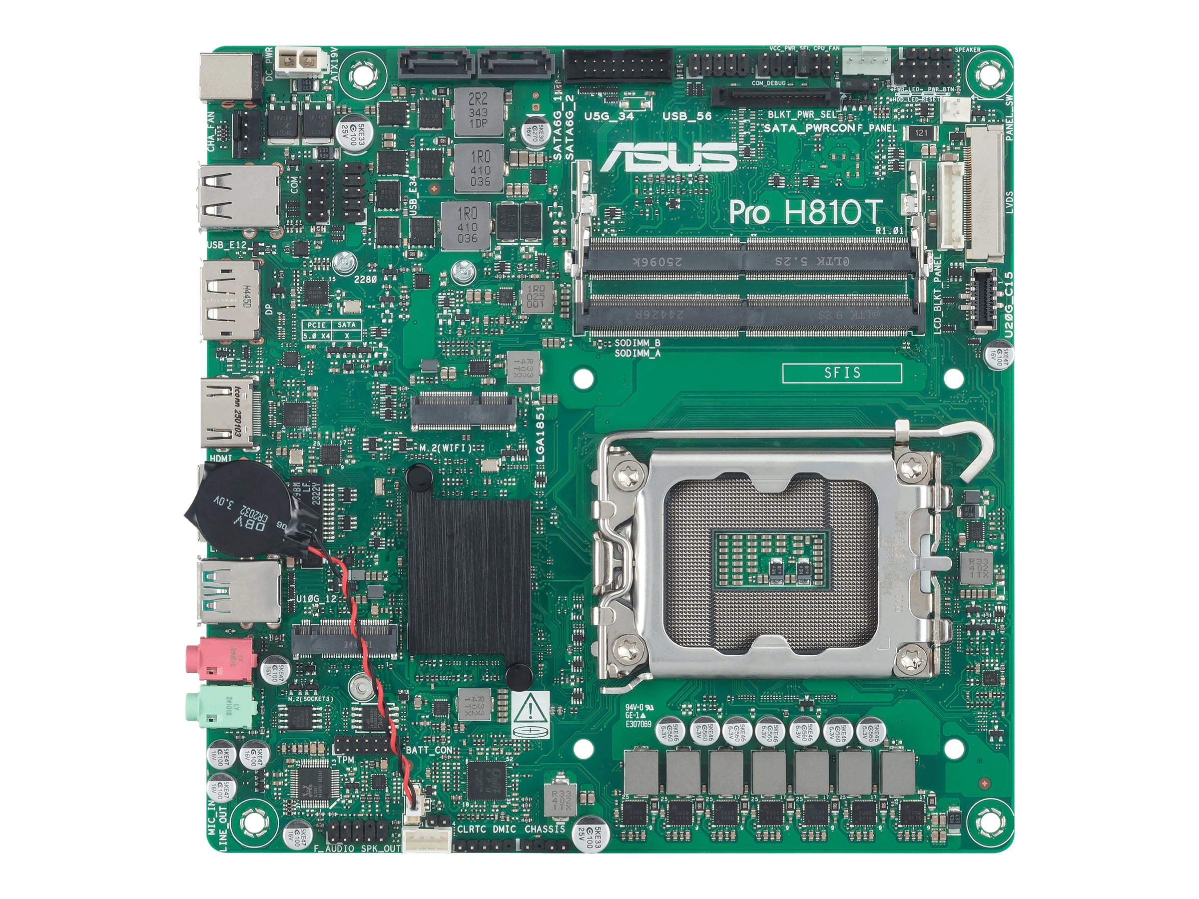 ASUS PRO H810T-CSM Thin mini ITX LGA1851 sokkel Intel H810