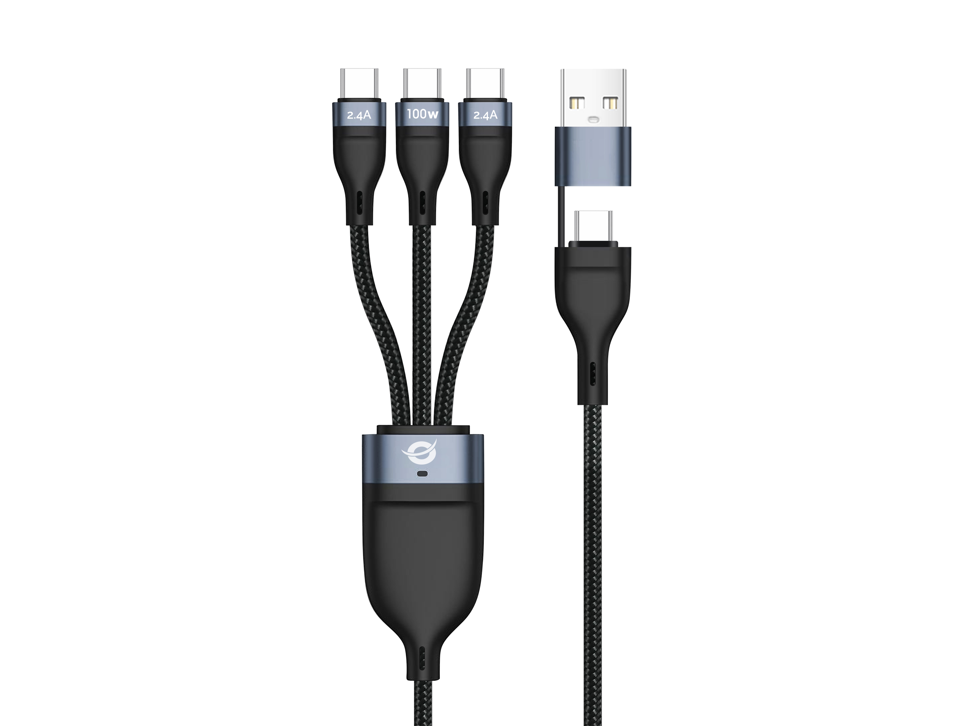 Conceptronic ETTA06B15C USB A/USB C 3 x USB C 1,5m Sort