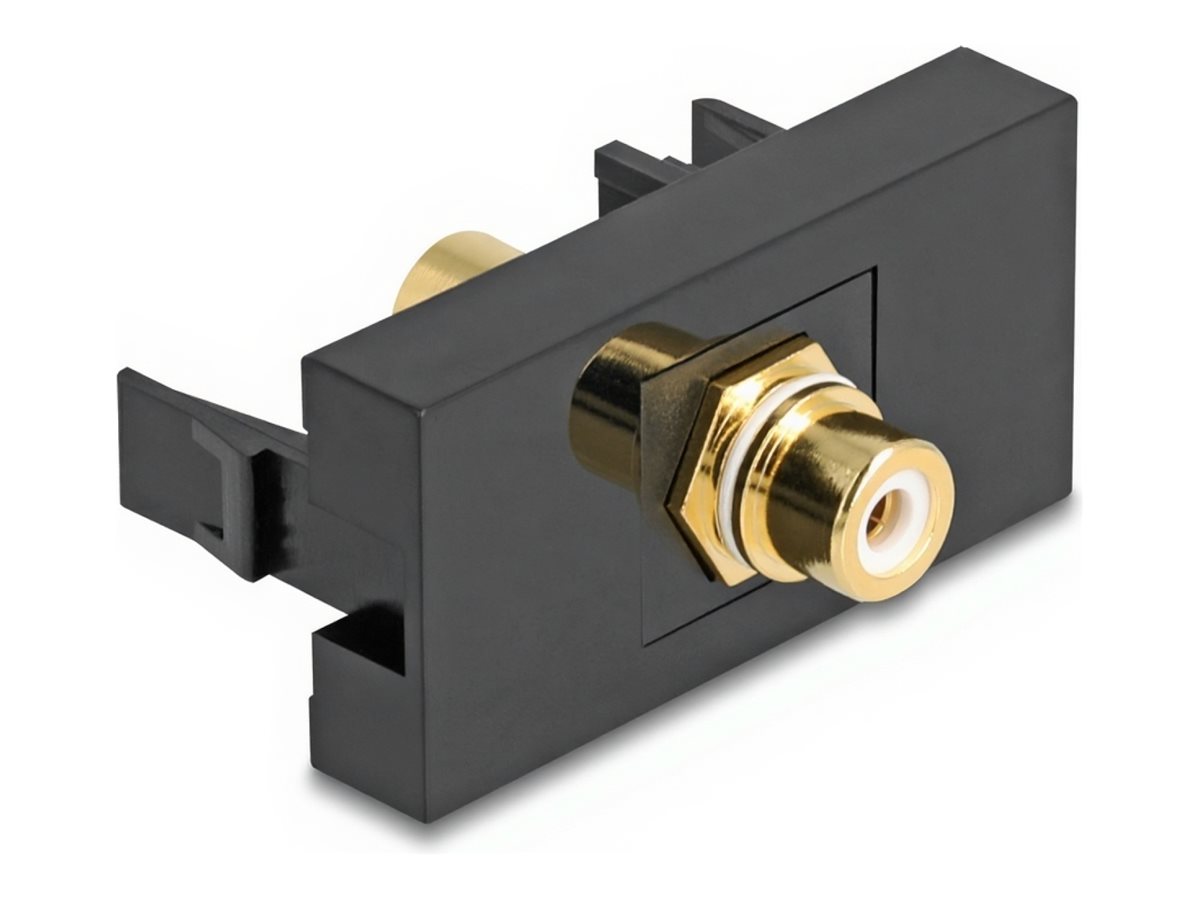 Delock Easy 45 - klik i-modul - forgyldt - 1 audio stik - sort/hvid