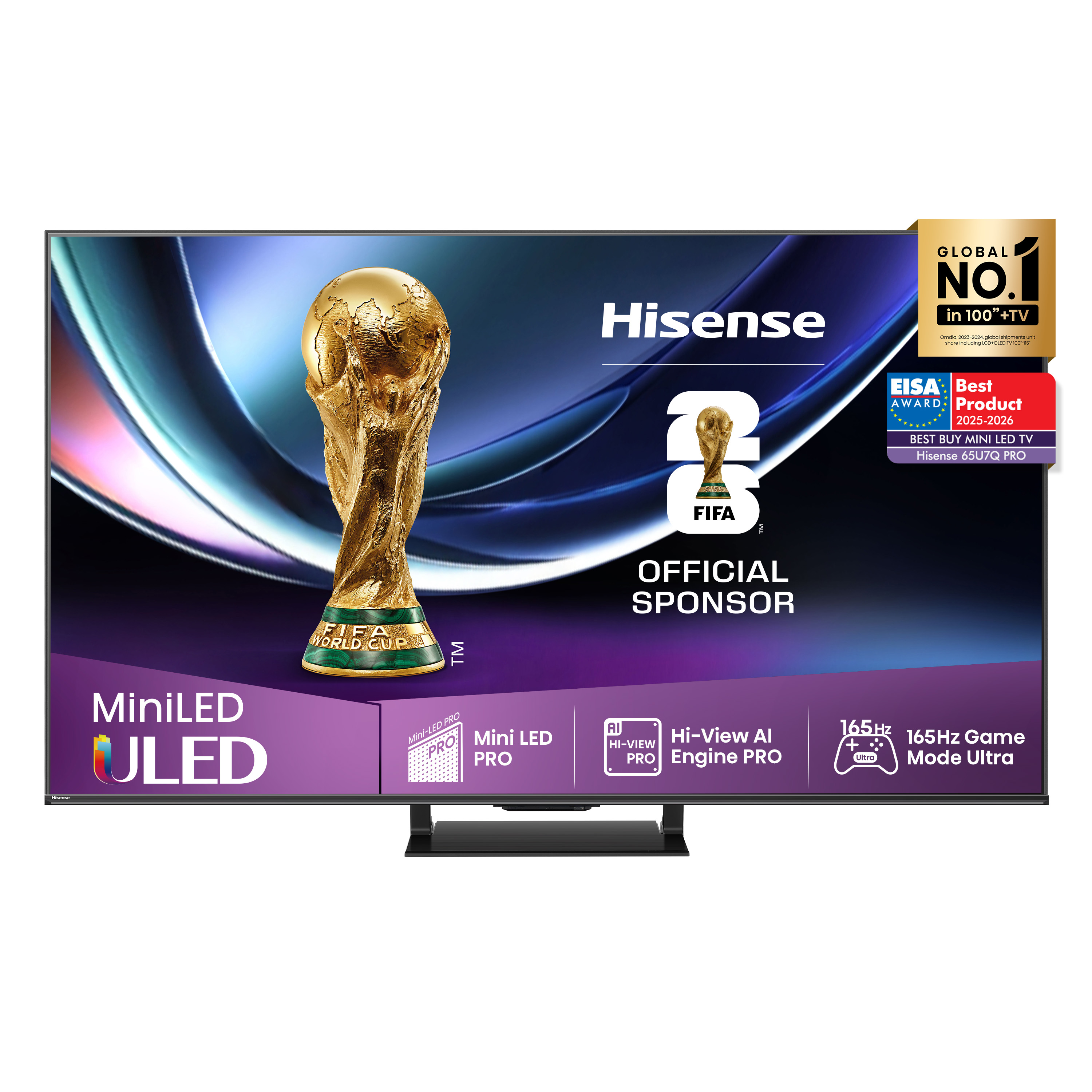 Hisense 65U7Q PRO 165,1 cm (65) 4K Ultra HD Smart TV Wi-Fi Sort 500 cd/m²