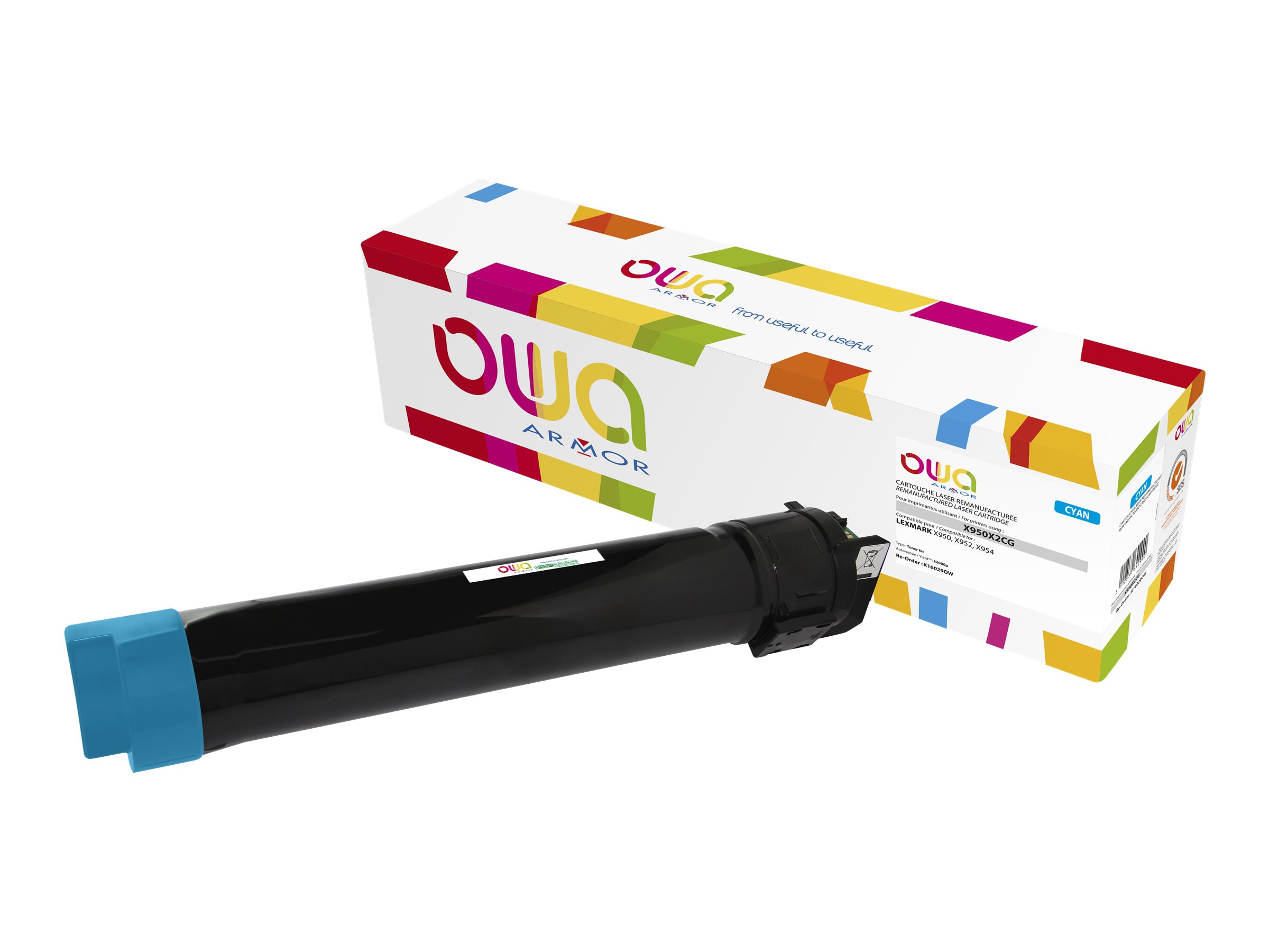 Armor Cyan 22000 sider Tonerholder