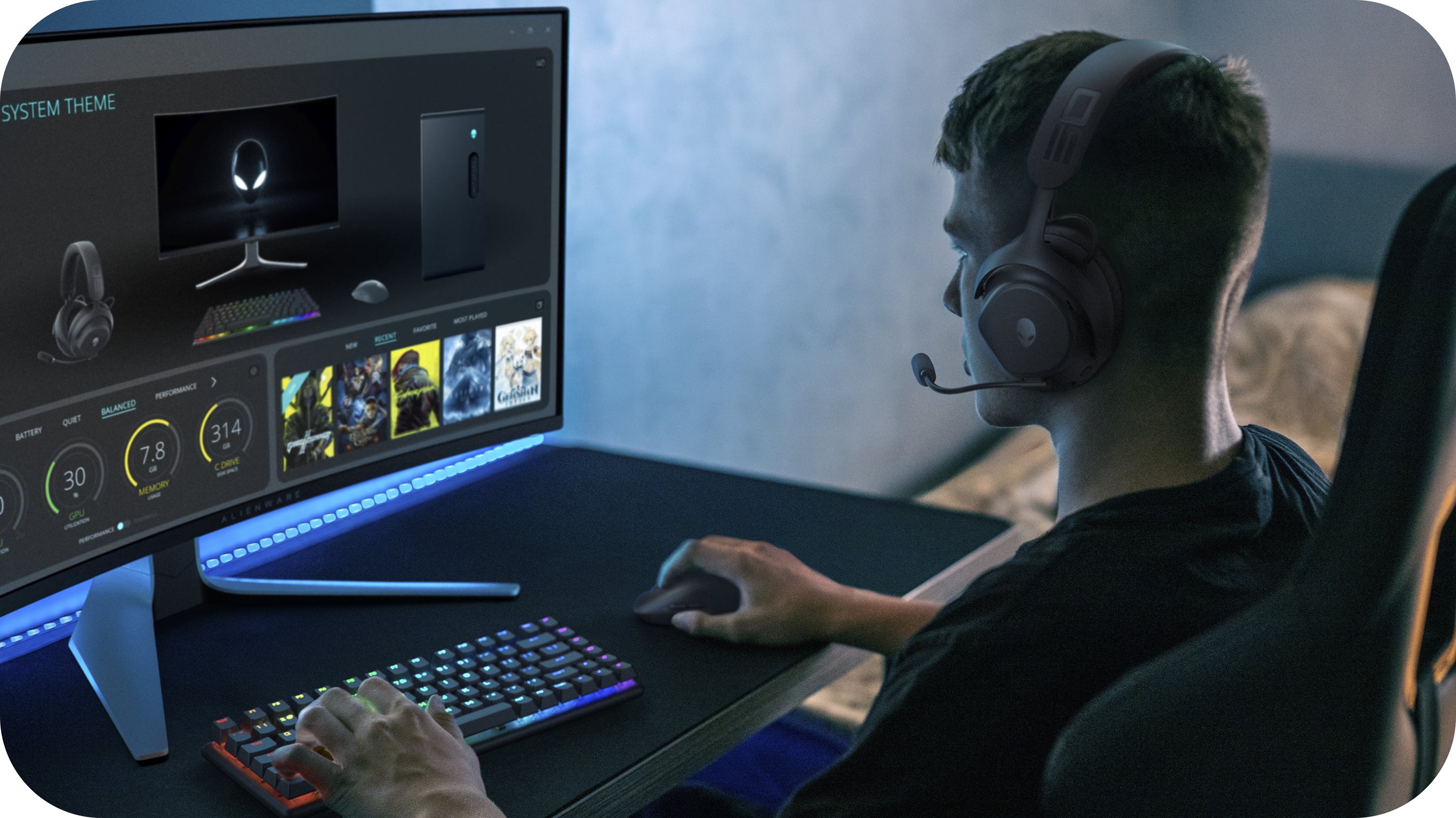 Alienware Pro Wireless Gaming Headset Trådløs Kablet Høretelefoner Sort