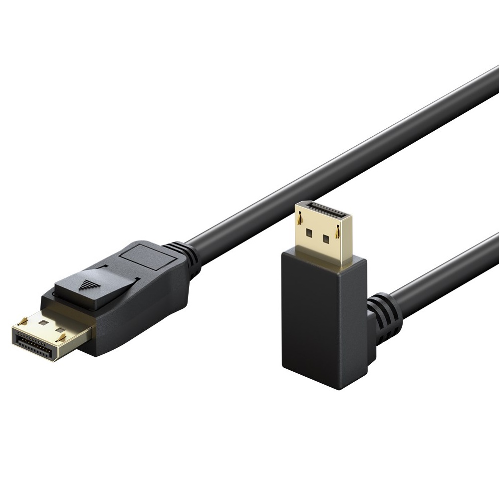 Goobay DisplayPort 2.1 Kabel Vinklet nedad 8K 144Hz 1 m