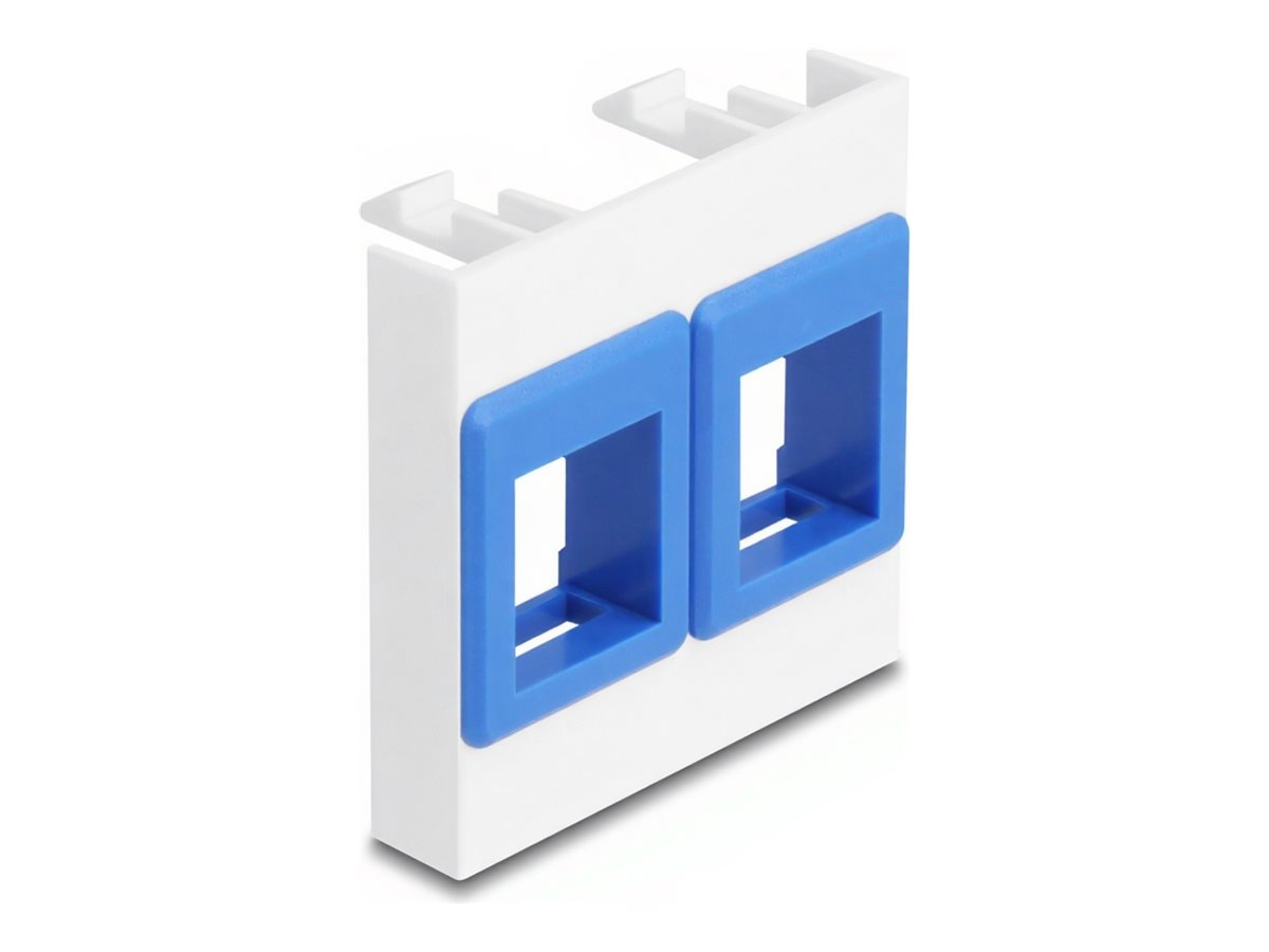 Delock Easy 45 - snap-in modul (blank) - med to keystone holdere 45 x 45 mm - hvid, blå