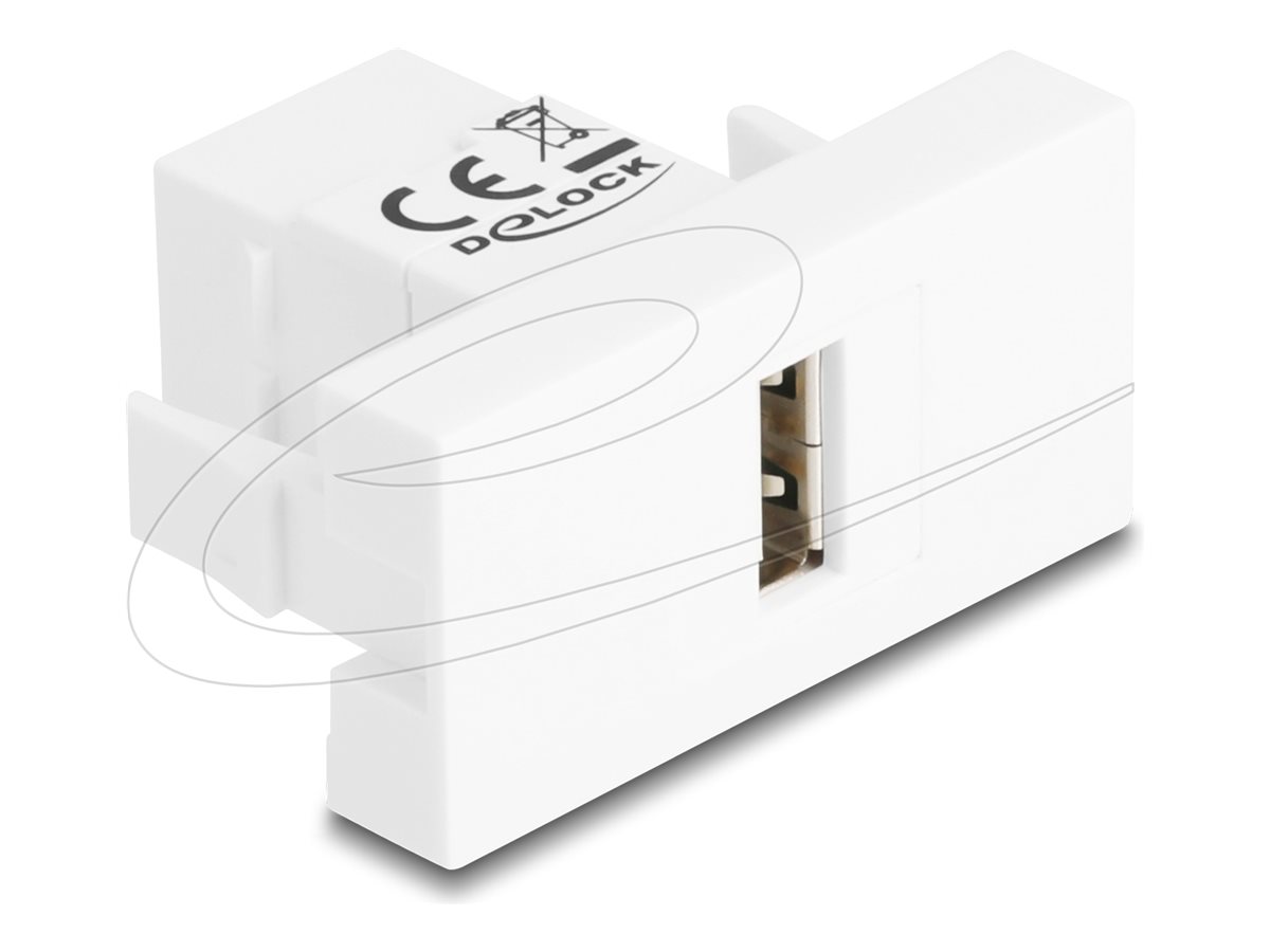 Delock Easy 45 - klik i-modul - USB 2.0 - 1 gang - hvid