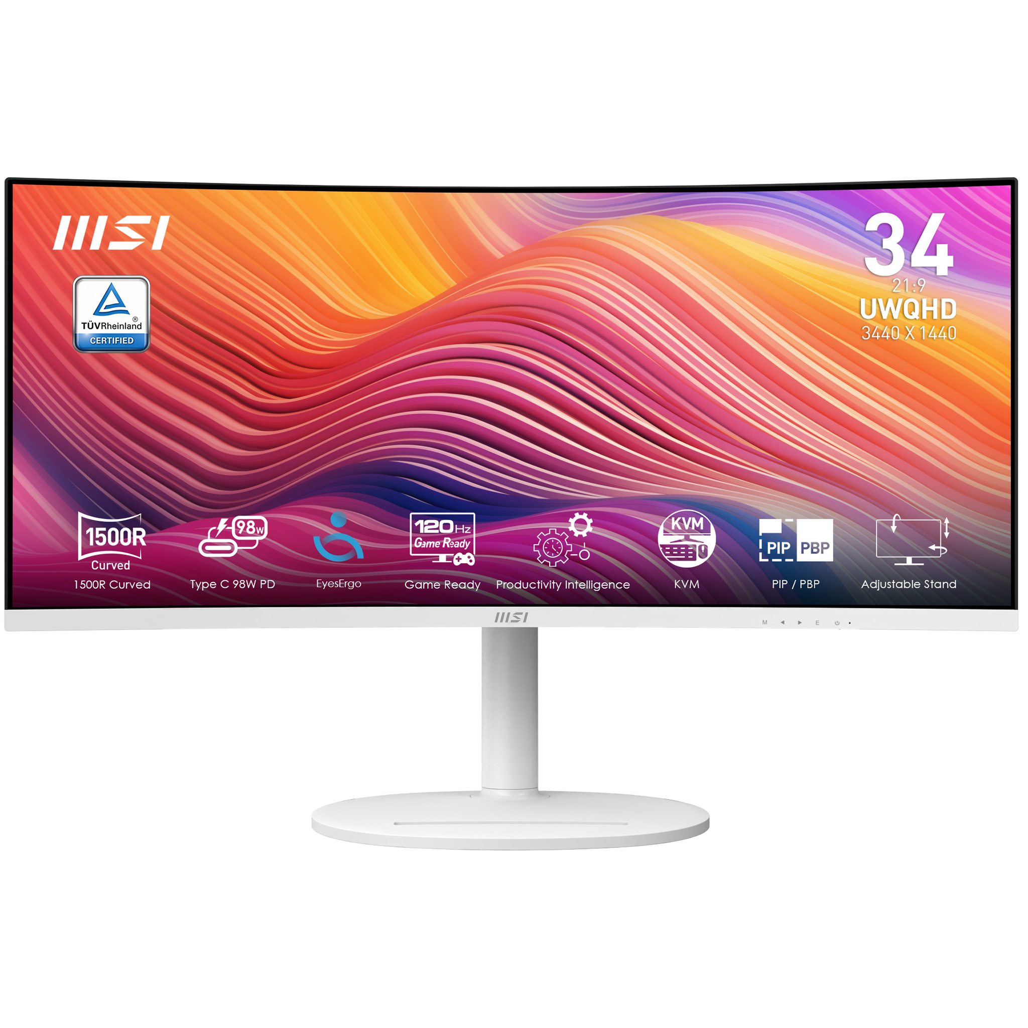 MSI Modern MD342CQPWDE 34 VA 3440 x 1440 (UltraWide) HDMI DisplayPort 120 Hz
