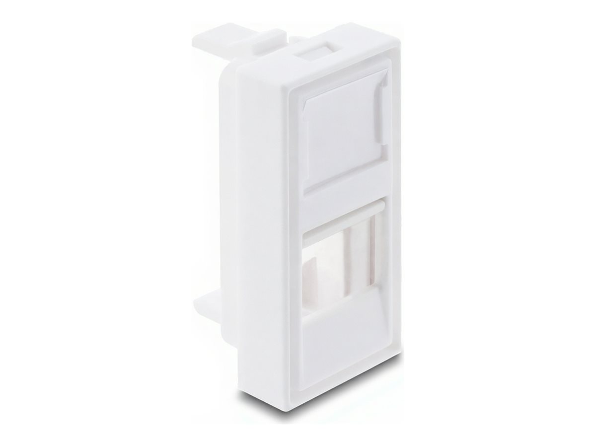 Delock Easy 45 - klik i-modul - dæksel, port med støvkappe, 22,5 x 45 mm - 2 gange - hvid