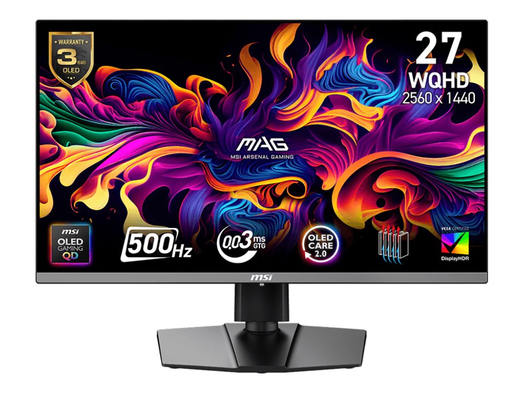 MSI MAG 272QP QD-OLED X50 27 2560 x 1440 (2K) HDMI DisplayPort USB-C 500Hz