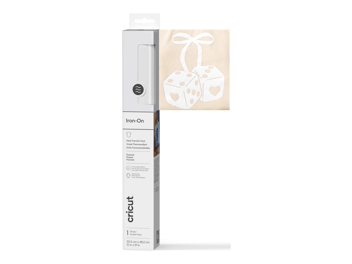 Cricut Iron-on Flocked Varmeoverførselsmateriale Hvid