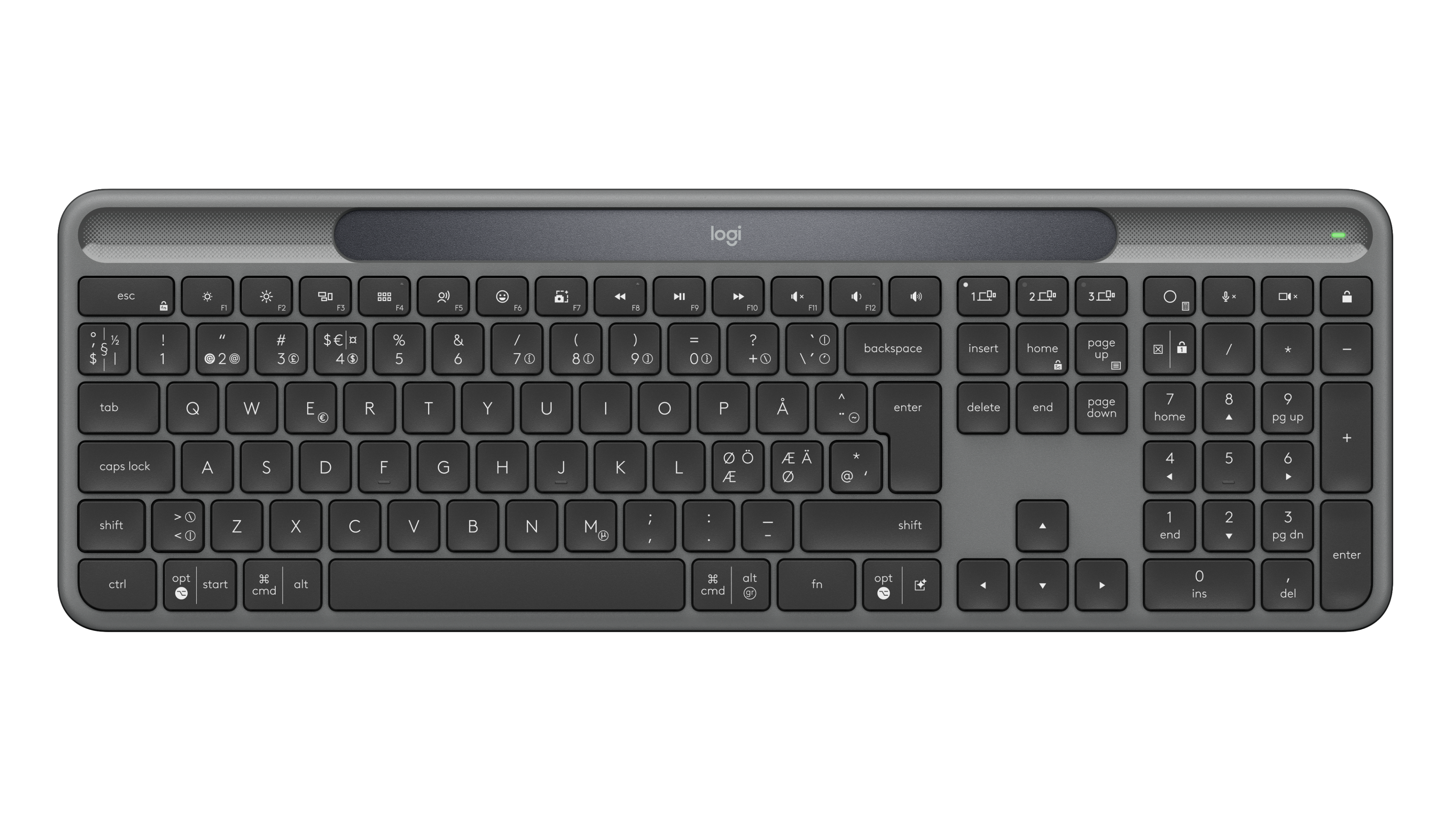 Logitech Signature Slim Solar+ K980 Trådløst tastatur Grafit