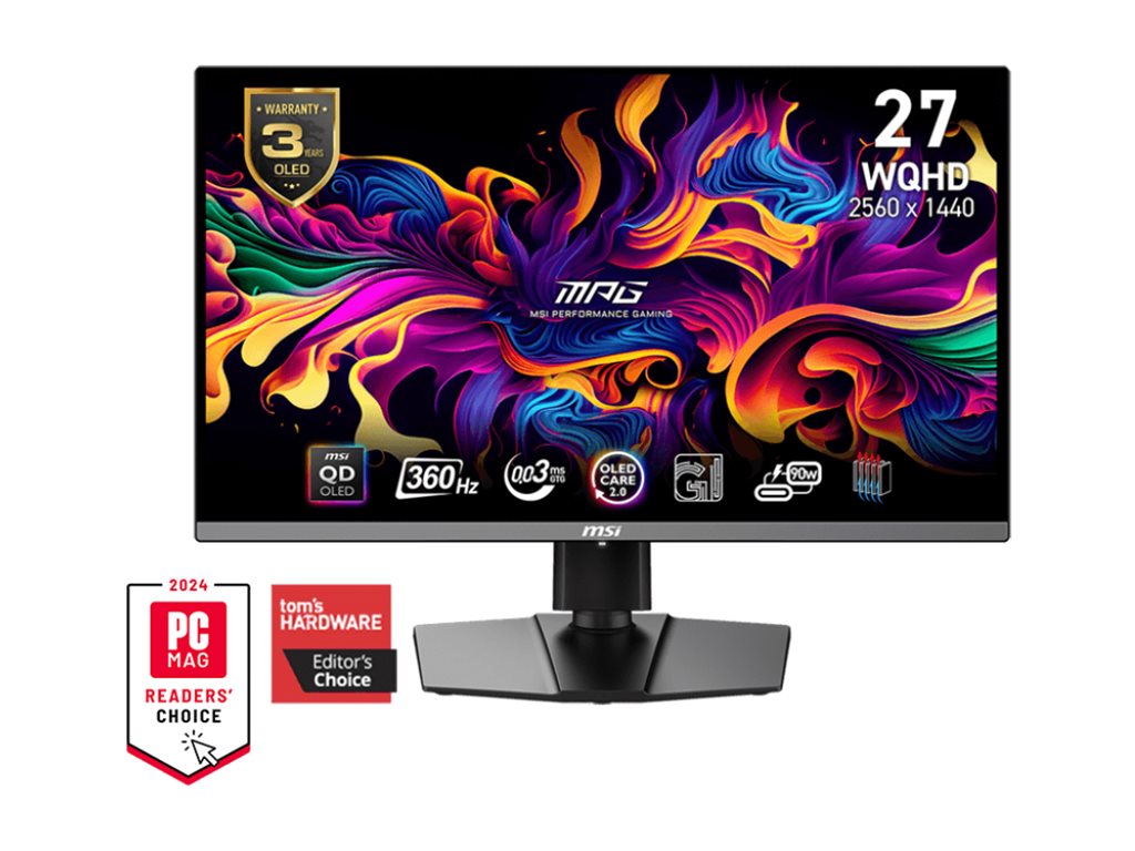 MSI MPG 271QRXDE QD-OLED 26.5 2560 x 1440 (2K) HDMI DisplayPort USB-C 360Hz