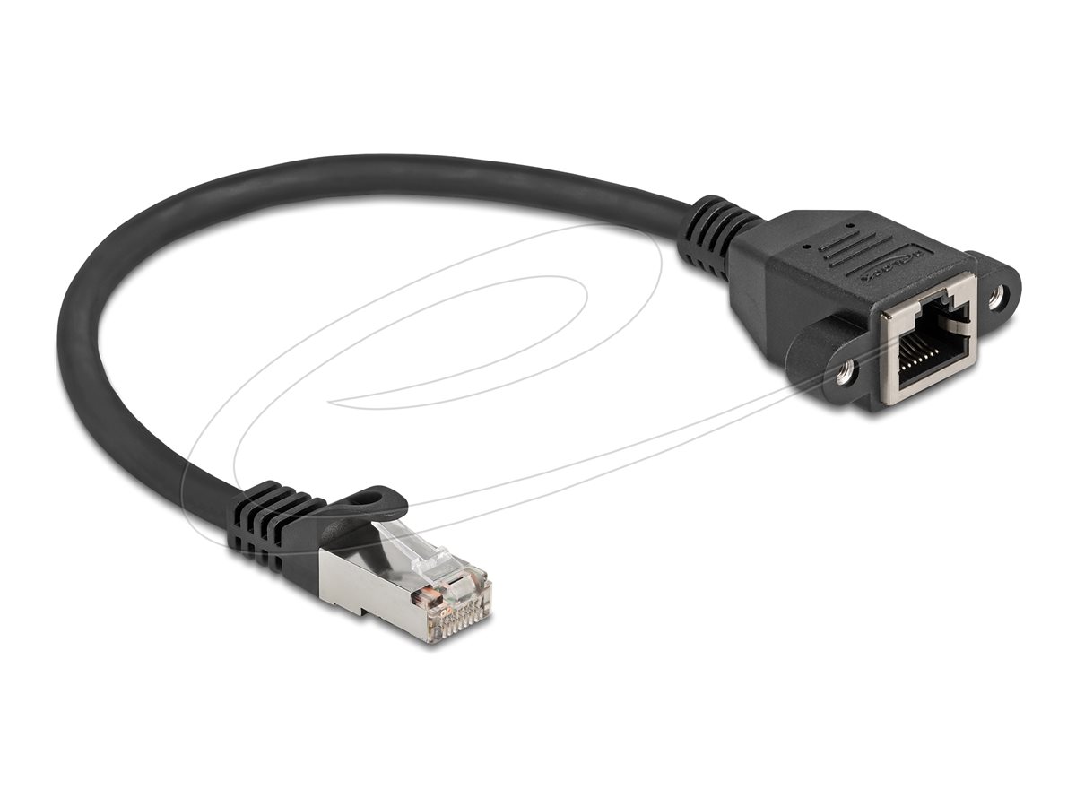 DeLOCK CAT 6a S/FTP 25cm Forlængerkabel til netværk Sort