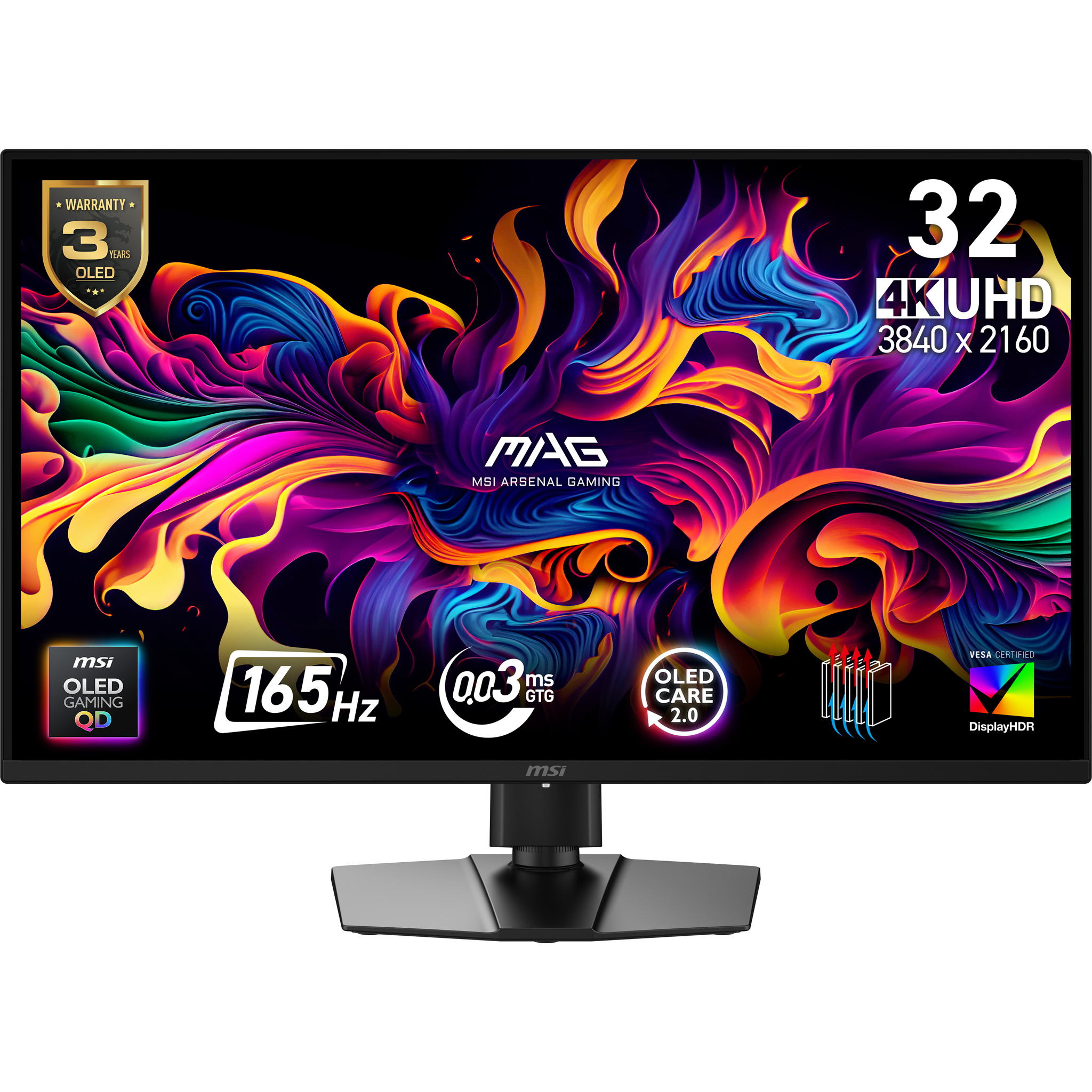 MSI MAG 322UP QD-OLED E16 computerskærm 80 cm (31.5) 3840 x 2160 pixel 4K Ultra HD Sort