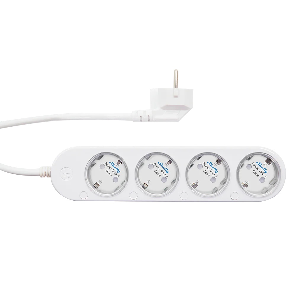 Shelly Power Strip 4 Gen4 Smart Stikdåse 4-stik Schuko Hvid