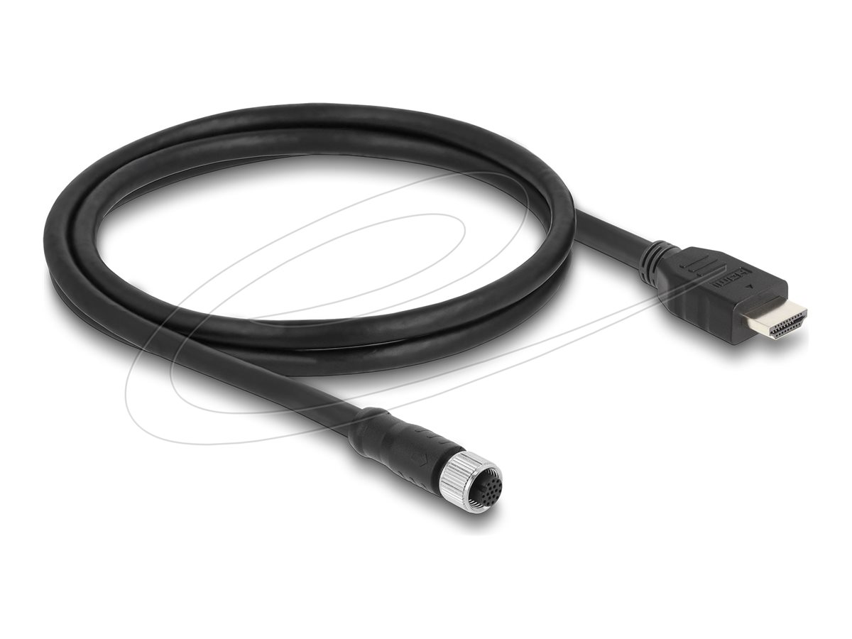 Delock Videoadapterkabel 1m Sort