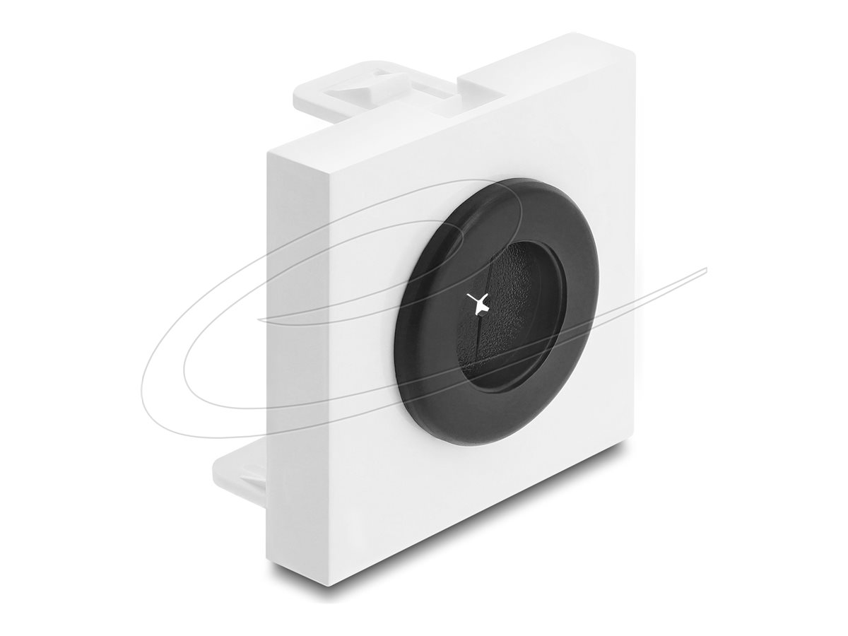 Delock Easy 45 - klik i-modul - kabelbøsning, rund, diameter 16 mm - sort, hvid
