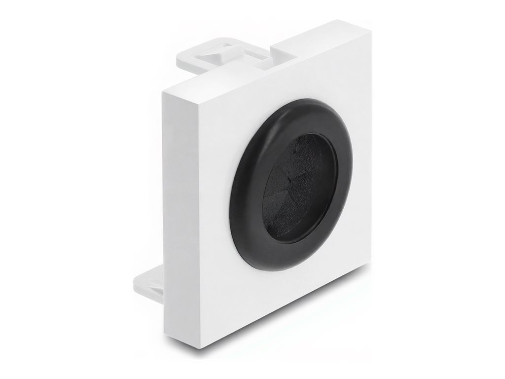 Delock Easy 45 - klik i-modul - kabelgennemføringer, runde, diameter 21 mm - hvid, sort