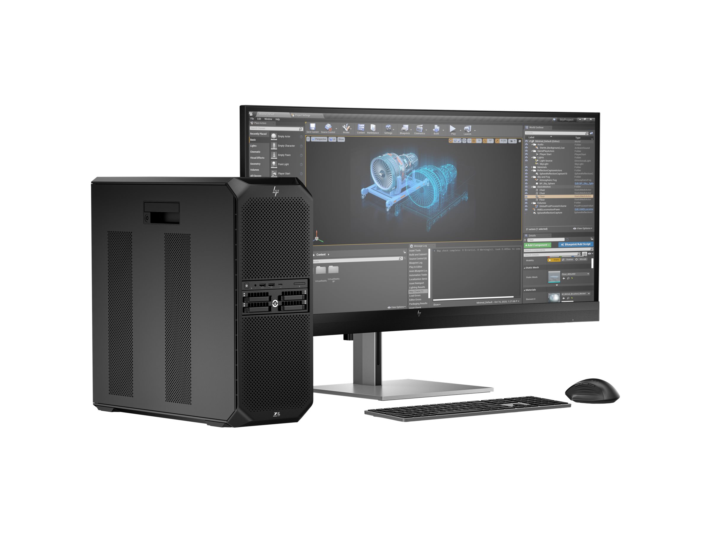 HP Workstation Z6 G5 A Tower Ryzen ThreadRipper PRO 9975WX 128GB 1TB Uden grafik Windows 11 Pro