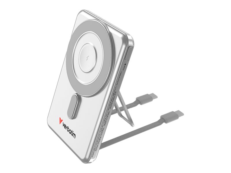 Verbatim Charge 'n' Go Trådløs power bank 5000mAh 20Watt 1xUSB-C Sølv