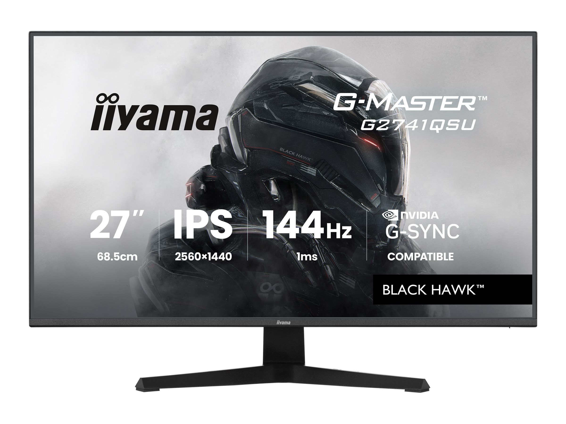 iiyama G-MASTER Black Hawk G2741QSU-B1 27 IPS 2560 x 1440 (2K) HDMI DisplayPort 144Hz