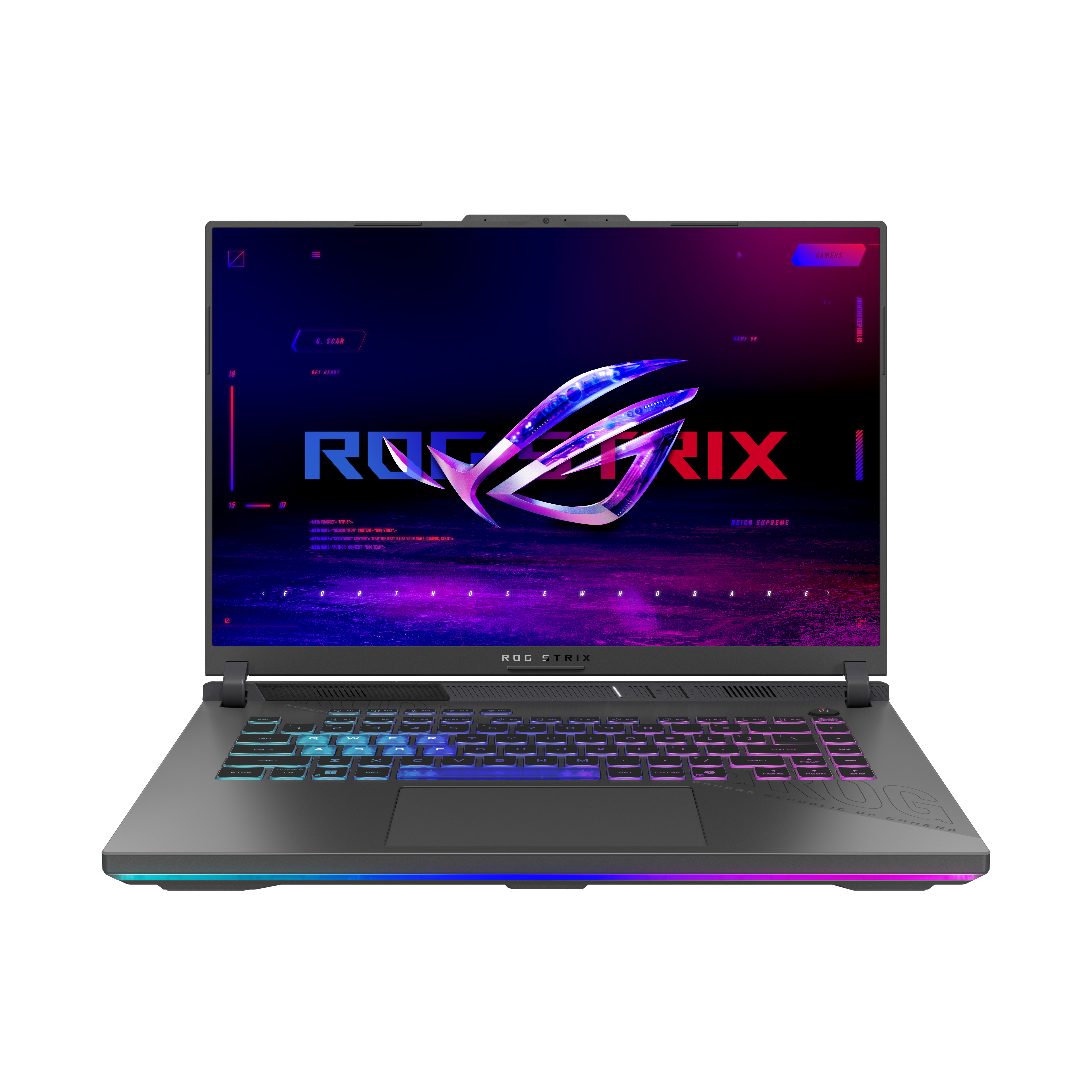 ASUS ROG Strix G16 G614PR-RV081W AMD Ryzen™ 9 8940HX Laptop 40,6 cm (16) WUXGA 32 GB DDR5-SDRAM 1 TB SSD NVIDIA GeForce RTX 5070 Ti Wi-Fi 6E (802.11ax) Windows 11 Home Tysk Sort, Grå