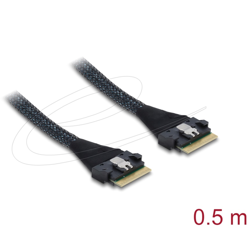 Delock PCIe 4.0 SAS FF-8654 8i Slim Kabel 0,5 m