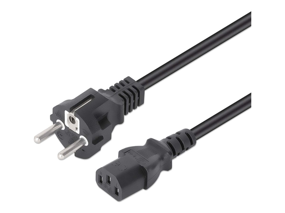 Manhattan Power CEE 7/7 (male) - Power IEC 60320 C13 Sort 1m Strømkabel